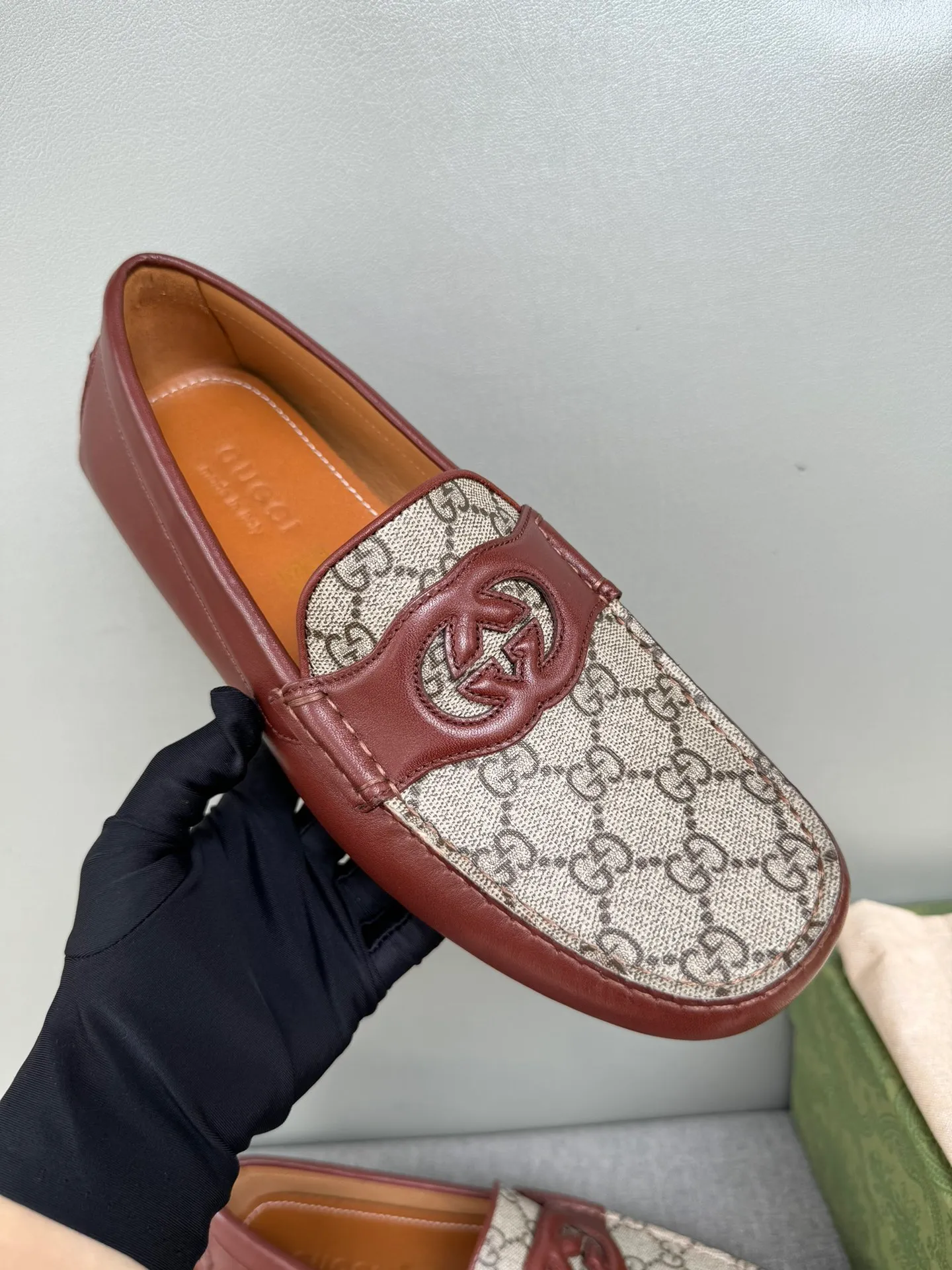Batch 740💰[strong][strong][strong] Original order quality, new counter styles synchronized, Gucci counter new styles, handmade men's driving shoes, beanie shoes, slip-on shoes, lazy shoes, exquisite hand-stitching, workmanship details comparable to counters, Italian imported cowhide, water-dyed cowhide lining, tree paste leather feet, sweat-absorbent and deodorant, black, gray, blue, burgundy, 39-44 in large quantities in stock (38, 45 custom-made)